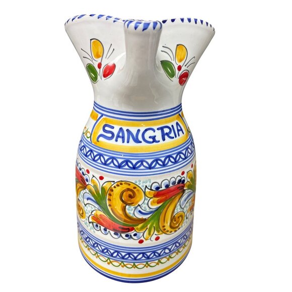 VTG Spanish Handmade Puente Del Arzobispo Sangria Pitcher SKU 9407 - Picture 2 of 13